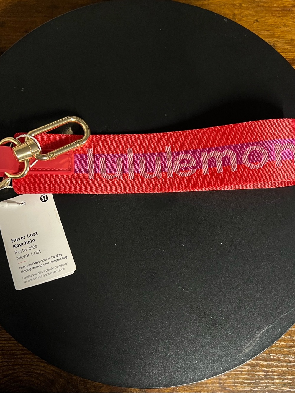 lululemon athletica Red Pink Never Lost Keychain Wristlet